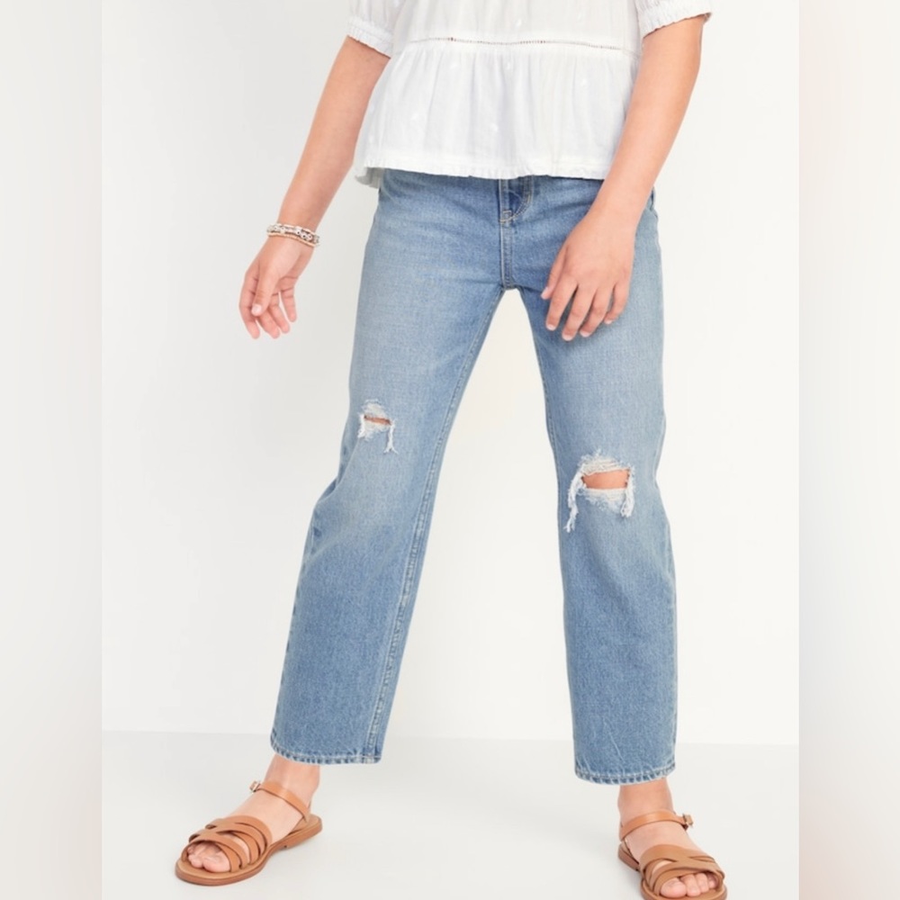 Old Navy • High-Waisted Slouchy Jeans • Size 14 (Girls)